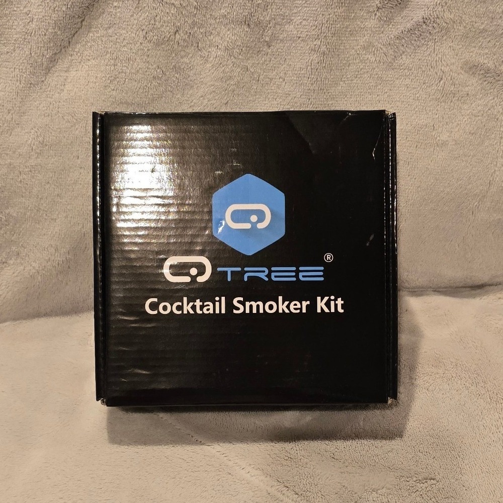 Q-TREE Cocktail Smoker Kit with 4 Wood Chip Flavors Apple Cherry Oak Pecan Wood